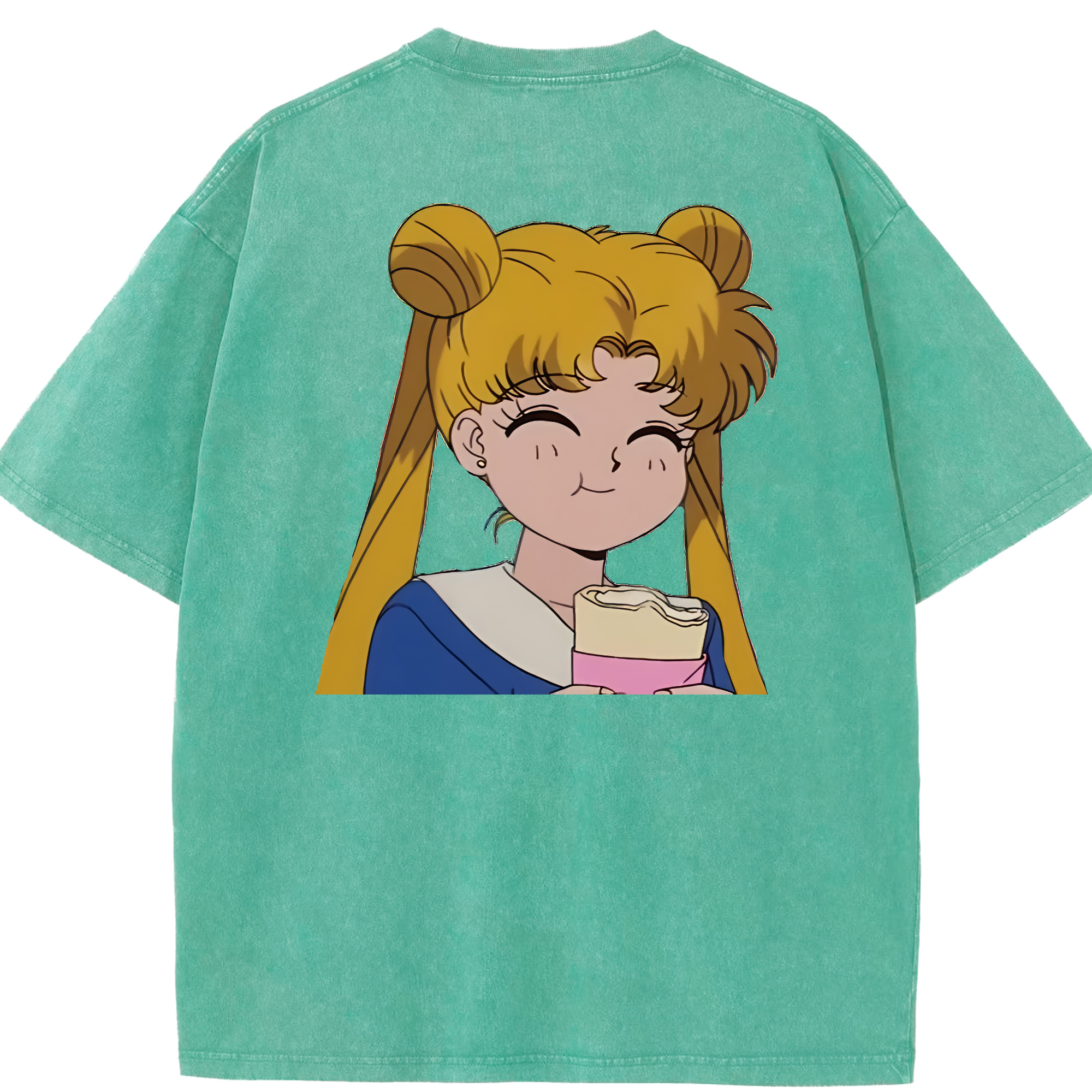 （画像用） 美少女戦士セーラームーン 愛野 美奈子 あいの みなこ Sailor Moon Aino Minako 綿100% ヴィンテージ風 半袖Tシャツ（背面プリント）